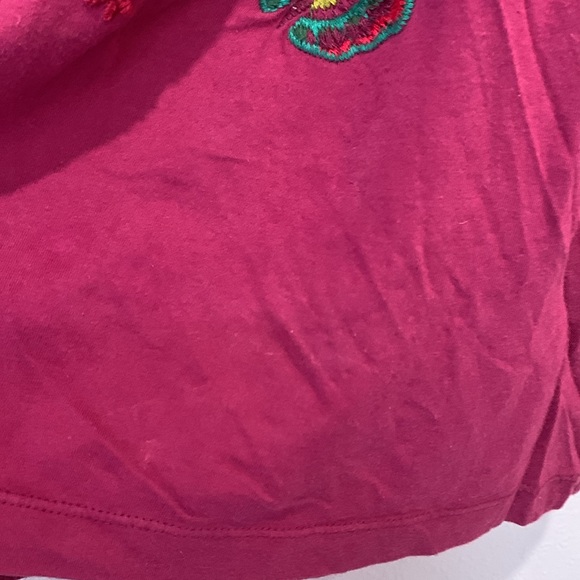 Johnny Was JW Los Angeles Embroidered Pink Floral LOVE Shirt - Picture 5 of 17